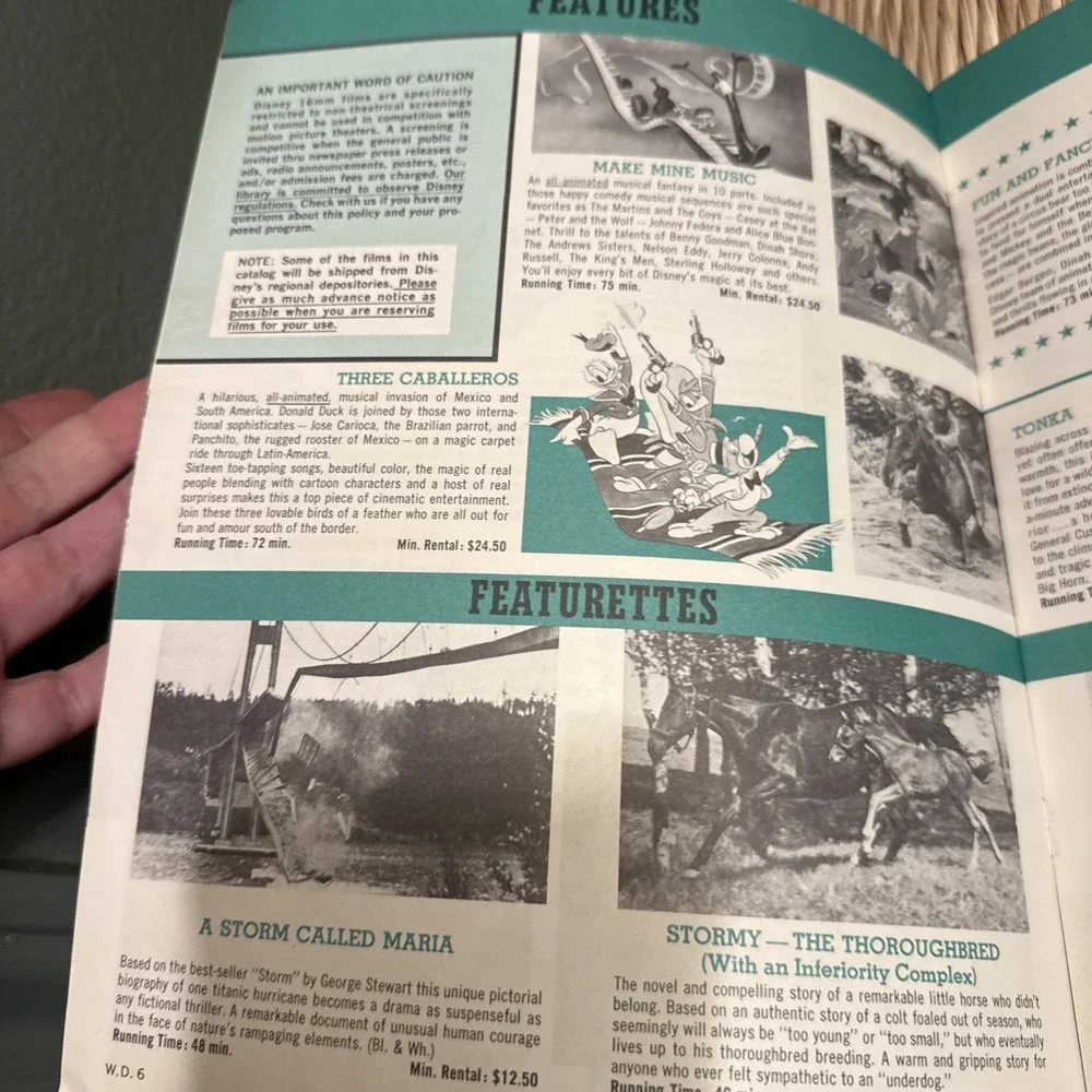 Vintage 1963-64 Walt Disney 16mm Films Catalog Mickey Mouse Reference Film Book
